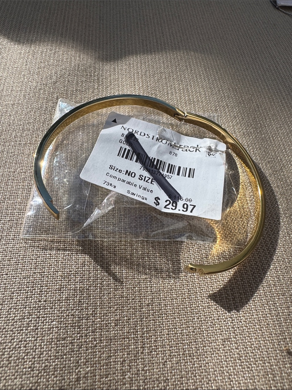 Gold-tone Hinged Bangle Bracelet - Picture 3 of 4